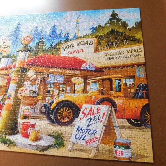 Buffalo Games Jigsaw Puzzle Cartoon World Pine Road Service 1000 Piece Complete - Picture 3 of 8